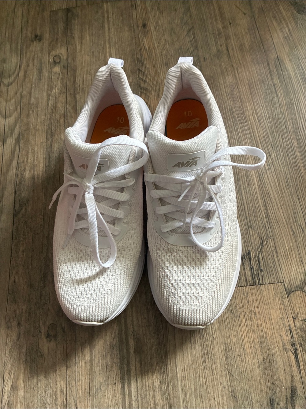 Avia White Knit Lace-Up Athletic Shoes